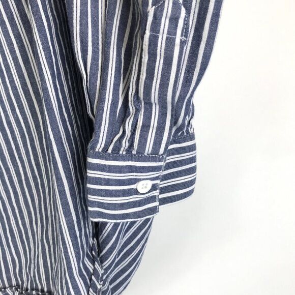 French Connection Striped Popover Top Women's Size XS Woven Cotton Casual - Picture 5 of 10